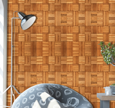 Parket patroon hout behang - TenStickers