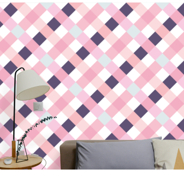 Pastelkleurig argylepatroon geometrisch behang - TenStickers