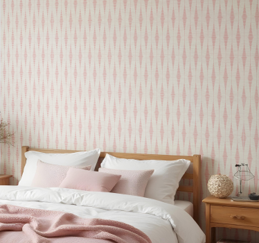 Pastelroze rabaul ikat geometrisch behang - TenStickers