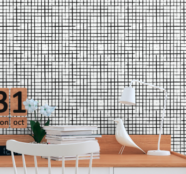 Rasterpatroon geometrisch behang - TenStickers