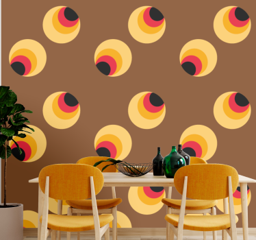 Retro geometrische bollen geometrisch behang - TenStickers
