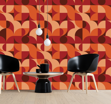 Retro geometrische structuur geometrisch behang - TenStickers