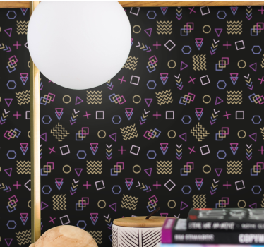 Retro patroon genot geometrisch behang - TenStickers