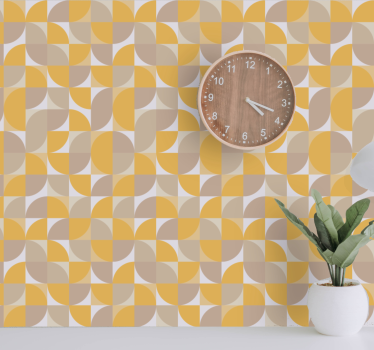 Rondjes behang Vintage stijl oranje cirkels patroon - TenStickers