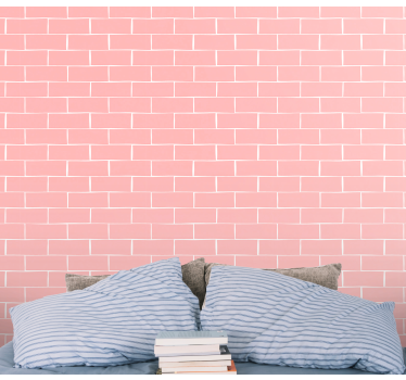 Roze baksteenpatroon bakstenen behang - TenStickers