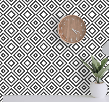 Ruitvormige opstelling geometrisch behang - TenStickers