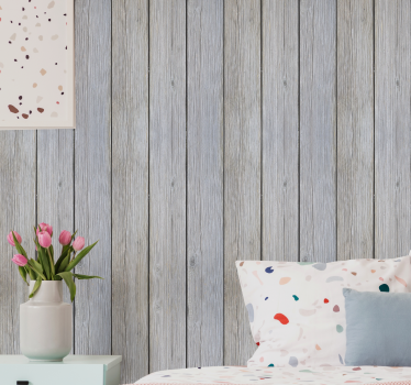 Rustiek grijs paneelmotief hout behang - TenStickers