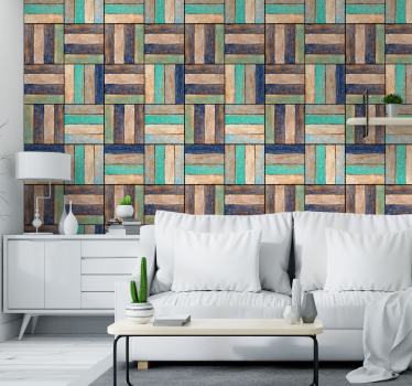 Rustieke houten panelen behang print - TenStickers