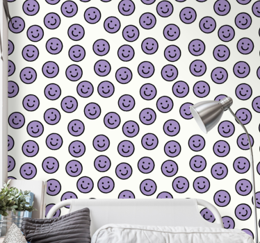 Smiley patroon ontwerp stippen behang - TenStickers