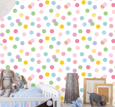 Speels stippenpatroon stippen behang - TenStickers