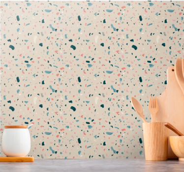 Beige terrazzomotief behang print - TenStickers