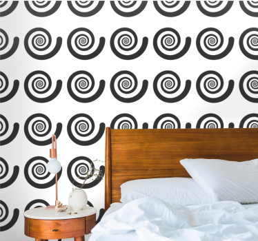 Spiraalvormig patroon geometrisch behang - TenStickers