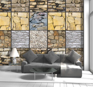 Behang steen Stenen puzzel - TenStickers