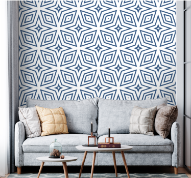 Stijlvol grijs en wit patroon geometrisch behang - TenStickers