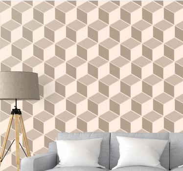Stijlvol kubuspatroon geometrisch behang - TenStickers