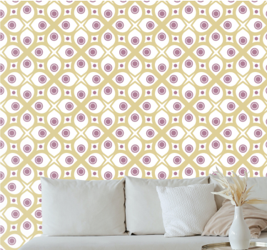 Retro oogpatroon geometrisch behang - TenStickers
