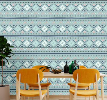 Etniciteit in zachte tonen geometrisch behang - TenStickers