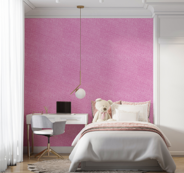 Stofeffect ontwerp behang roze - TenStickers