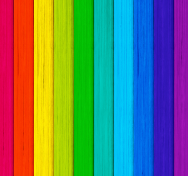 Realistische regenboog houten achtergrond - TenStickers