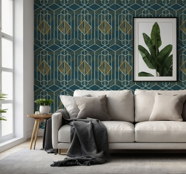 Tropisch ontwerp geometrisch behang - TenStickers
