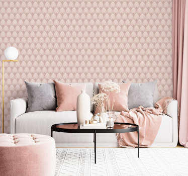 Vintage geometrisch ontwerp behang roze - TenStickers