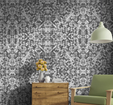 Visgraat illusie geometrisch behang - TenStickers