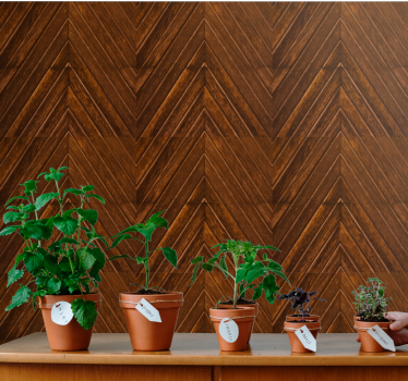 Visgraatstructuur hout behang - TenStickers