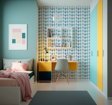 Waterverf Harlekijn Patroon Behang - TenStickers