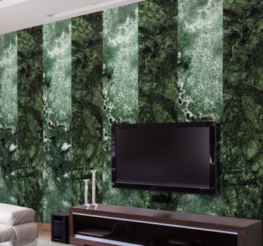Weelderige groene textuur marmeren behang - TenStickers