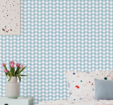 Zachte blauwe patronen geometrisch behang - TenStickers