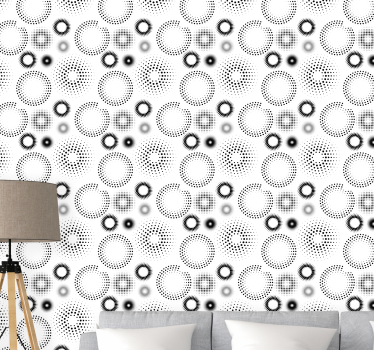 Pointillistische meetkunde stippen behang - TenStickers